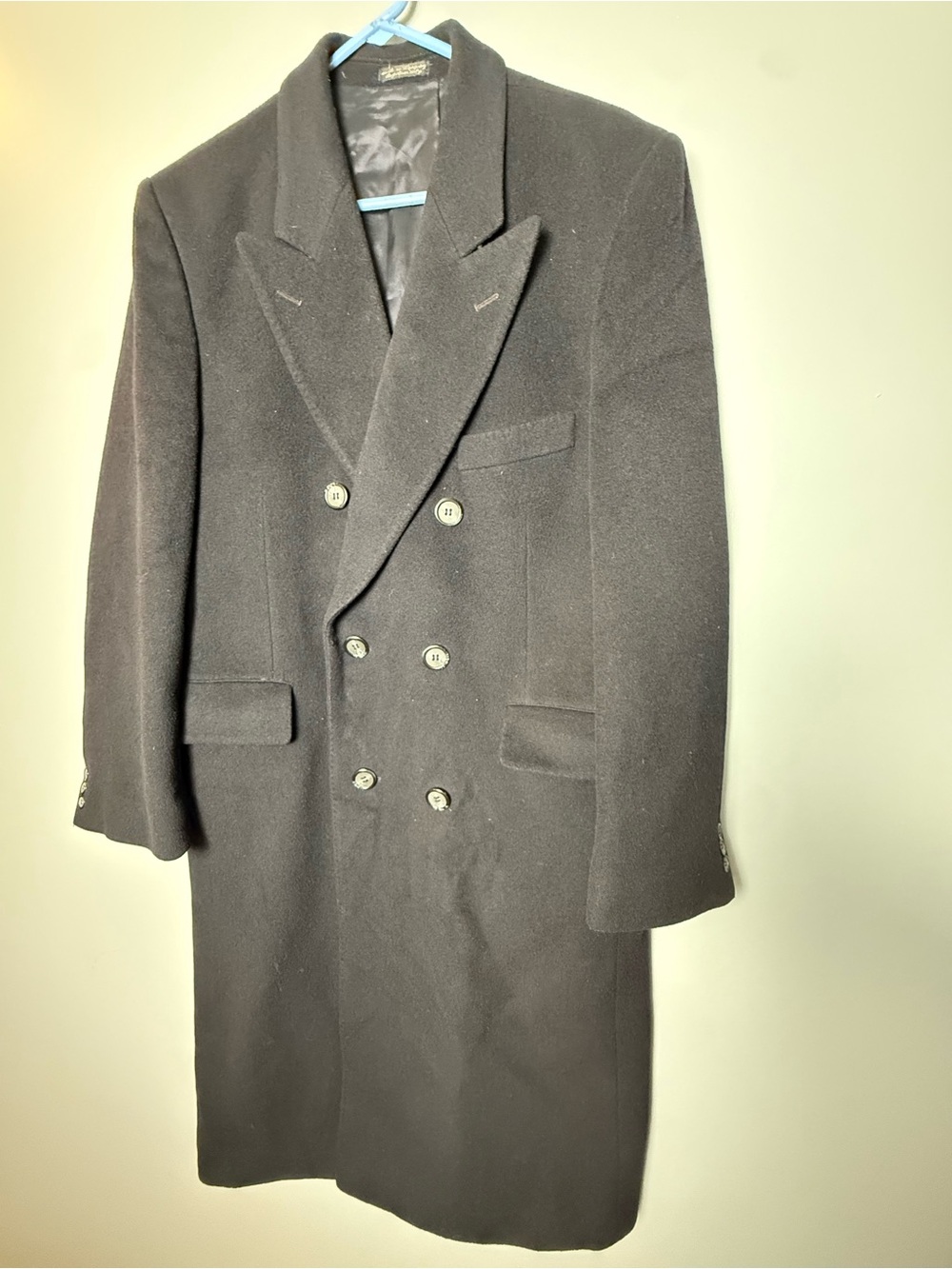 Adams Row Vintage Mens Cashmere & Wool Long Overcoat Made in Hungary Sz M